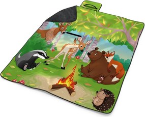 Sablio Plážová deka Lesné zvieratká 2: 200x140 cm