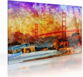 Sklenený obraz - Golden Gate, San Francisco, Kalifornia (70x50 cm)