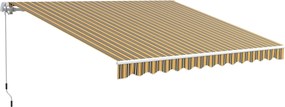 Sťahovacia markíza Outsunny s kľukou 3,5 x 2,5 m Žltá Šedá Hliník Polyester Ochrana pred slnkom | Aosom