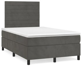 Boxspring posteľ s matracom, tmavosivá 120x190 cm, zamat 3270002