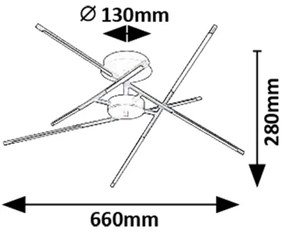 Rabalux 71338 - LED Prisadený luster HENLI2 LED/40W/230V 3000K čierna