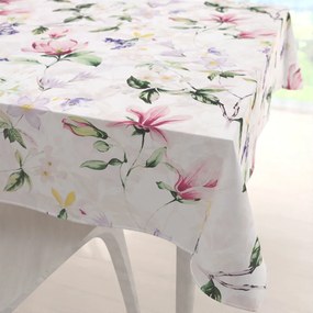 Biante Bavlnený štvorcový obrus Sandra SA-287 Mix kvetov na bielom 130x130 cm