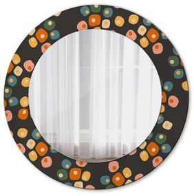 Okrúhle ozdobné zrkadlo Kvetinové bodky fi 50 cm