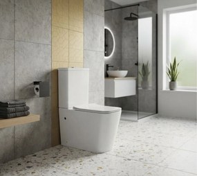 Erga Jotta, WC kombi misa 640x365x820 mm, Rimless + toaletné sedadlo, biela lesklá, ERG-V03-JOTTA-RIM-WH