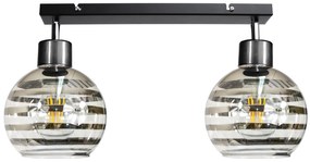 BERGE Stropné svietidlo 2xE27 GLASS BALL stripes black