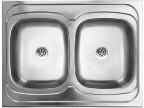 Kuchinox 60 2-bowl steel lay on sink