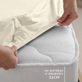 JERSEY PRESTIERADLO 140X200 CM, VÝŠKA 30 CM KRÉMOVÉ