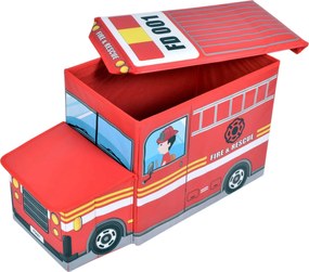 Skladací taburet / kôš na hračky Hasiči