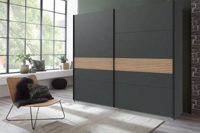 Šatníková skriňa Rotterdam, 225 cm, grafit/dub artisan
