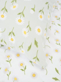 Bavlnená obliečka na vankúš Renforcé 40 × 60 cm - Sedmokrásky sivozelené/biele