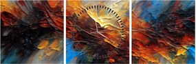 Obraz - Farebná textúra (s hodinami) (90x30 cm)