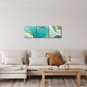 Obraz - Mramorový design II. (s hodinami) (90x30 cm)