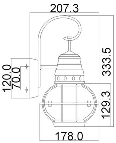 Kichler KL-BRIDGEPOINT-S -Vonkajšie svietidlo BRIDGEPOINT 1xE27/60W/230V IP44