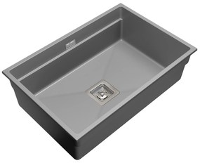 Gamma Decor 7050, 1-komorový granitový drez 700x470x220 mm, šedá, GMA-ZLE000103