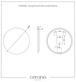 Cerano Nome, LED kúpeľňové zrkadlo Ø 60 cm, CER-CER-476729