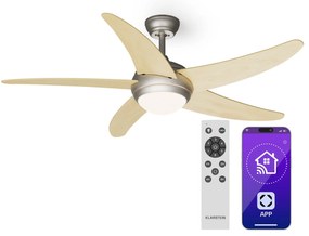 Bolero 2 v 1 Smart, stropný ventilátor, Ø 132 cm, svetlo 55 W, diaľkové ovládanie, ovládanie cez aplikáciu, 2 smery chodu