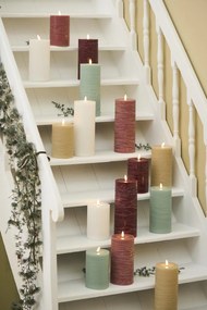 IB Laursen LED stĺpová sviečka WARM FLAME 15 cm biela