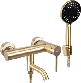 Rea Clif, vaňová batéria s ručnou sprchovou súpravou, zlatá matná, REA-B4242