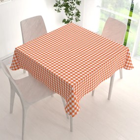 Biante Dekoračný štvorcový obrus Rebeka RE-005 Oranžovo-biela kocka stredná 40x40 cm