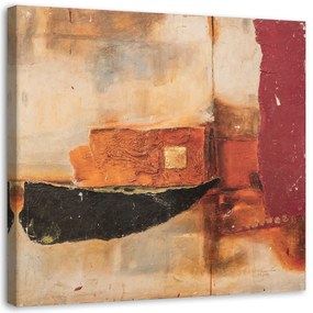 Obraz na plátně Abstrakce Béžová červená - 30x30 cm