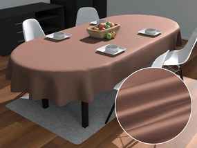 Biante Saténový oválny obrus polyesterový Satén LUX-L048 Bronzovo hnedý 120x140 cm