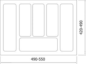 IN-DURO Príborník STRIPES 49 - 55 cm s hĺbkou 42 - 49 cm, antracit