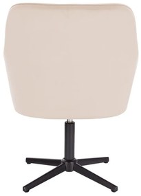 LuxuryForm DESIGN Kreslo AMALFI VELUR na čiernom kríži - krémové
