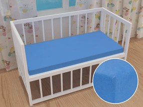 Detské jersey napínacie prestieradlo do postieľky JR-015 Svetlo modré 70 x 140 x 10 cm - do postieľky