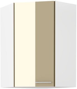 Horná rohová kuchynská skrinka Lavera 60x60 GN-90 1F (45°) (korpus: biela + front: lesk cappucino). Vlastná spoľahlivá doprava až k Vám domov. 1134553