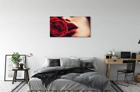 Obraz canvas Rose žena v ústach 140x70 cm