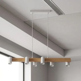 Brilagi - Závesný luster SELE 6xGU10/30W/230V biela/dubový dekor