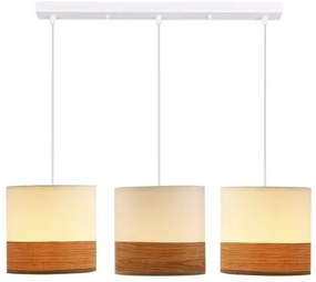 Luster na lanku BIANCO 3xE27/40W/230V biela/hnedá