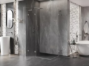 Mexen Lunar, L Duo výklopný sprchový kút 115 x 95 cm, 8mm číre sklo, oceľový profil, 834L-115L-095P-97-00