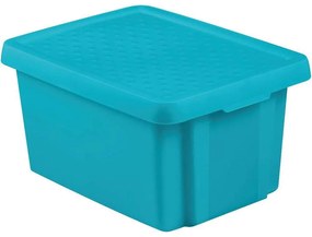 Modrý úložný box s vekom Curver Essentials, 16 l