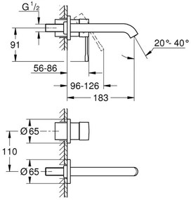 GROHE 19408DL1 - Dvojotvorová umývadlová batéria ESSENCE 183 mm bronzová