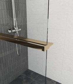 Erga Paris, sprchová zástena Walk-In 110x200 cm, 8mm šedé sklo, zlatý matný profil, ERG-V02-PARIS-110x200-GR-GB