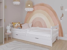 Drevená detská posteľ so zásuvkou 80x160 Kacperek biela