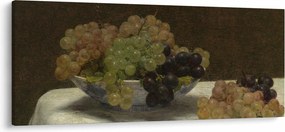Obraz - Henri Fantin-Latour, Still Life with Grapes and a Carnation, reprodukcia (120x50 cm)