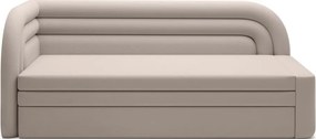 Béžová zamatová rozkladacia/s úložným priestorom pohovka ľavý roh 223 cm Fabillo – ELTAP