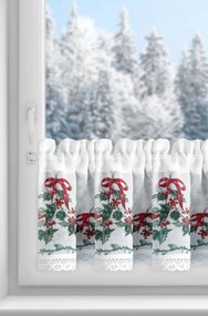 KRÁTKA VIANOČNÁ ZÁCLONA NA PÁSKE XMAS7 150X30 CM VZOROVANÁ