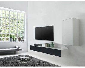 Súprava bieleho TV stolíka a skrinky Edge by Hammel