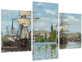 Obraz - Claude Monet, Ships Riding on the Seine at Rouen, reprodukcia (90x60 cm)