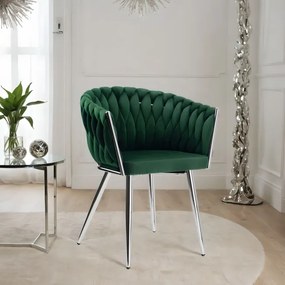 Jedálenská stolička COFTON VELVET tmavozelená