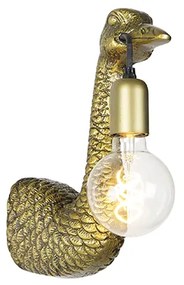 Vintage nástenná lampa mosadz - Animal Camel Bird