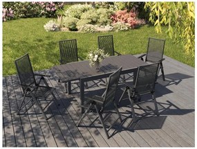 Livarno home Rozkladací záhradný stôl Miami + Záhradné kreslo Miami, 6 kusov  (800008468)