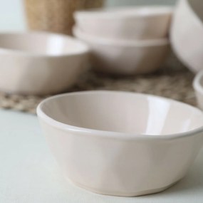 Súprava 6 kameninových misek Facetta 12 cm, béžová