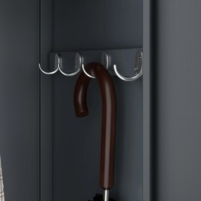 Kovová šatňová štvormodulová skriňa na sokli s policou KACPER II, 600 x 1800 x 500 mm, antracitová