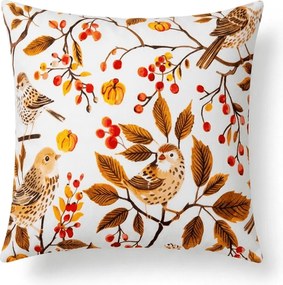 Obliečka na vankúš z mikrovlákna BIRDS PUMPKIN 45x45 cm, hnedý