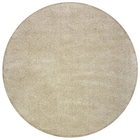 Béžový umývateľný okrúhly koberec z recyklovaných vlákien 133x133 cm Fluffy – Flair Rugs