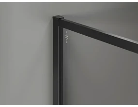 Mexen Kioto-F, sprchová zástena s rámom 100 x 202 cm, 8 mm sklo námraza, čierny profil, 800-100-104-70-30